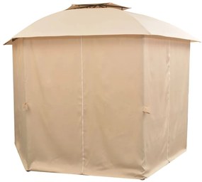 Tenda de jardim com cortinas hexagonal 360x265 cm