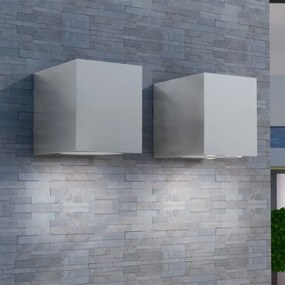 vidaxl Luzes cúbicas parede exterior 2 pcs
