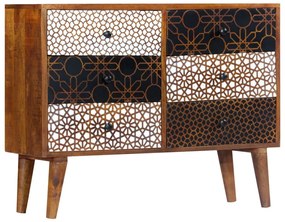 Aparador com estampagem 90x30x70 cm madeira mangueira maciça