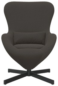 Cadeira de Ovo vidaXL Cinza Escuro em Tecido Curly Tipo Lã