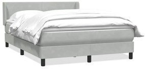 vidaXL Cama com molas/colchão 140x220 cm veludo cinzento-claro