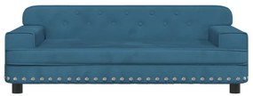 Sofá infantil 90x53x30 cm veludo azul