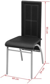 Conjunto jantar, 5 pcs, preto