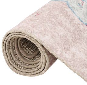 Tapete lavável antiderrapante infantil 160x230cm unicórnio rosa