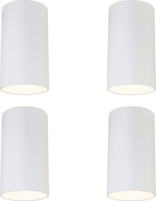 Conjunto de 4 focos de superfície modernos branco 5,5cm GU10 50mm - Tuba
