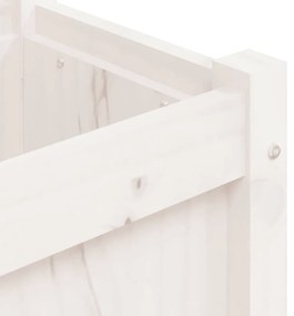 Vaso/floreira de jardim 150x31x31cm madeira pinho maciça branco