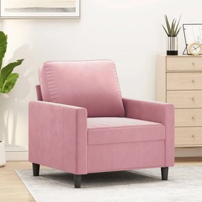 Poltrona 60 cm veludo rosa