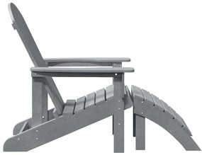 Cadeiras Adirondack vidaXL com Apoios para os Pés 2 pcs Cinza Claro HD