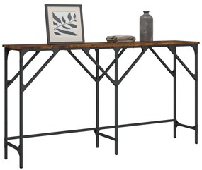 vidaXL Mesa consola 140x29x75 cm derivados de madeira carvalho fumado