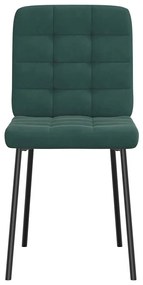 Cadeiras de jantar 2 pcs veludo verde-escuro