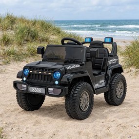 Carro elétrico para Crianças Off Road MOUNTAIN 12V Rodas Espuma EVA, Assento Couro ecológico Preto