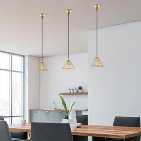 Chandelier Soylu – Dourado Brilhante – 20 x 20 x 117 cm
