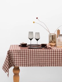 Toalha de mesa em linho Chocolate Gingham