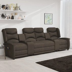 vidaXL Poltrona massagem 4 lug. reclinável c/ suportes copo castanho
