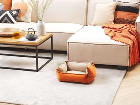 Cama de animal em veludo laranja e creme 50 x 35 cm IZMIR Beliani