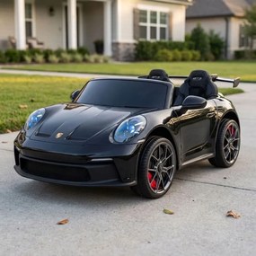 Carro elétrico para Crianças 24V 4x4 2 lugares Porsche 911 GT 3, Rodas Espuma EVA Preto