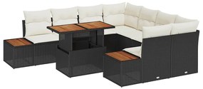 Conjunto de Jantar de Jardim de 9 Peças com Almofadas da em Rattan Pre