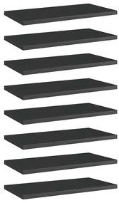 vidaXL Prateleiras para estante 8 pcs 40x20x1,5cm contraplacado preto