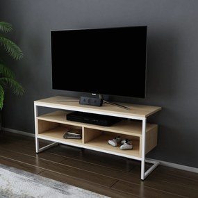 Móvel de TV Merrion – Branco/Carvalho – 110x35x49,9 cm