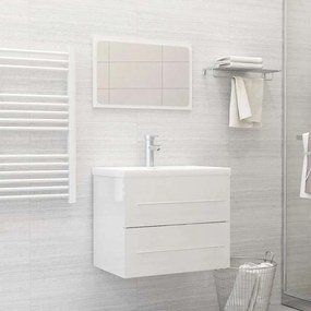 vidaXL 2pcs conj. móveis casa banho derivados madeira branco brilhante