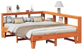 Cama com estante sem colchão 150x200 cm pinho maciço
