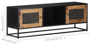 Móvel de TV 120x30x40 cm madeira de mangueira áspera