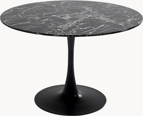 Mesa de jantar redonda com tampo com aspeto de mármore Veneto, Ø 110 cm