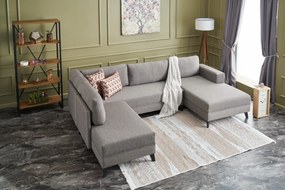 Sofá-Cama de Canto Efsun – Castanho – 300 x 78 cm