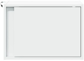 Mesas de cabeceira de parede com luzes LED 2 pcs branco
