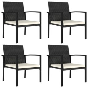315111 vidaXL Cadeiras de jantar para jardim 4 pcs vime PE preto