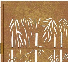 Portão de jardim 105x180 cm aço corten design bambu