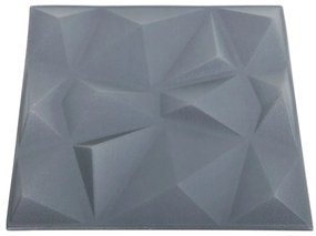 Painéis de parede 3D 24 pcs 50x50 cm 6 m² cinza diamante