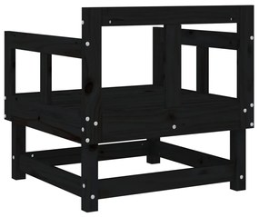 Cadeiras de jardim 2 pcs madeira de pinho maciça preto