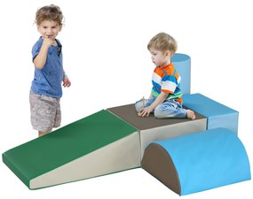 HOMCOM Conjunto de 5 Blocos de Psicomotricidade para Crianças Blocos de Construção Brinquedo para Aprendizagem Multicor