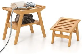 Prateleira de armazenamento sobre o vaso sanitário com 5 posições - Natural