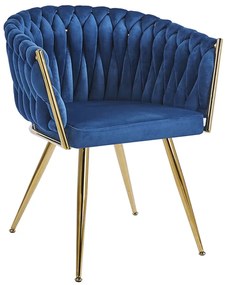 Cadeira Widny Golden Veludo - Azul