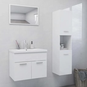 vidaXL Conj. móveis casa de banho derivados madeira branco brilhante