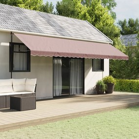 vidaXL Tecido substituição para sanefa de toldo 6 m riscas castanho