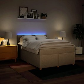 Cama com molas/colchão 140x200 cm tecido cor creme