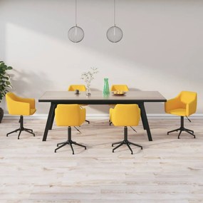 vidaXL Cadeiras de jantar giratórias 6 pcs veludo amarelo