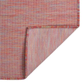 Tapete de tecido plano para exterior 120x170 cm vermelho