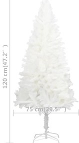 Árvore Natal artificial pré-iluminada c/ bolas branco