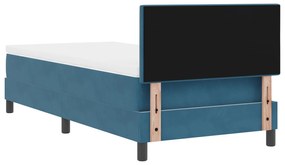 Cama Box com Colchão vidaXL Azul Escuro 80x200 cm Veludo