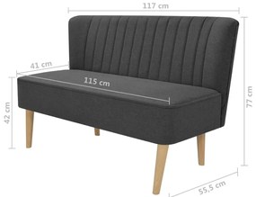 Sofá tecido 117x55,5x77 cinzento-escuro