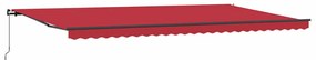 Toldo Retrátil Vermelho Manual Vermelho 600 × 300 cm tecido