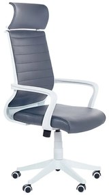Cadeira de escritório em pele sintética cinzenta LEADER Beliani