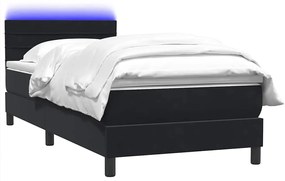 Cama box spring com colchão 90x210 cm veludo preto