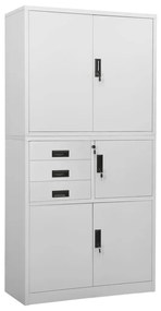 vidaXL Armário de escritório 90x40x180 cm aço cinzento-claro
