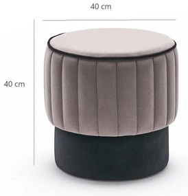Pouffe Rose – Cinzento – 40x40x40 cm