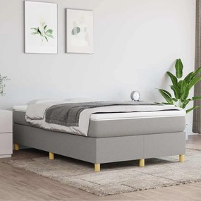 Cama boxspring com colchão 120x190 cm tecido cinzento-claro